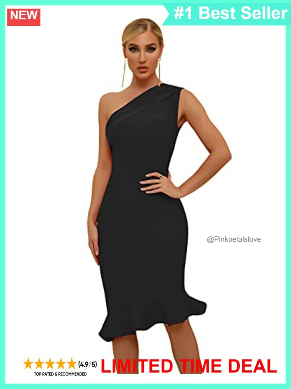 Women's One Shoulder Mermaid Bandage Dress Polyester Elastane Club Night Out
